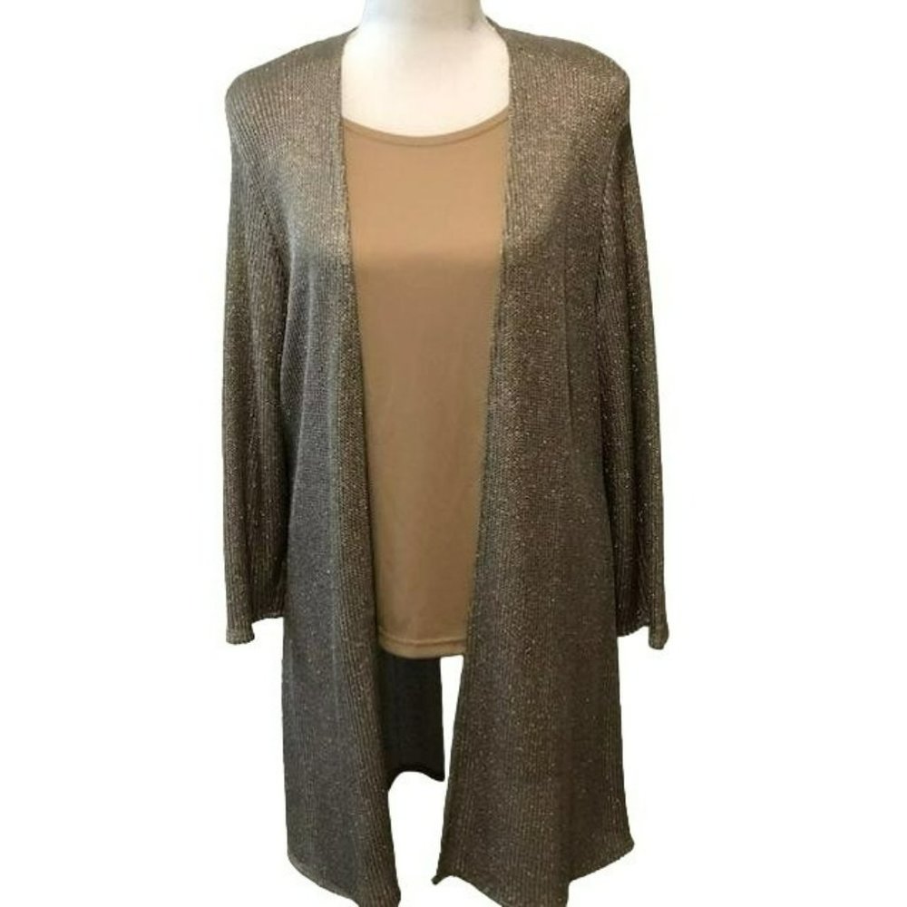 CHICO'S Women's Metallic Thread Topper